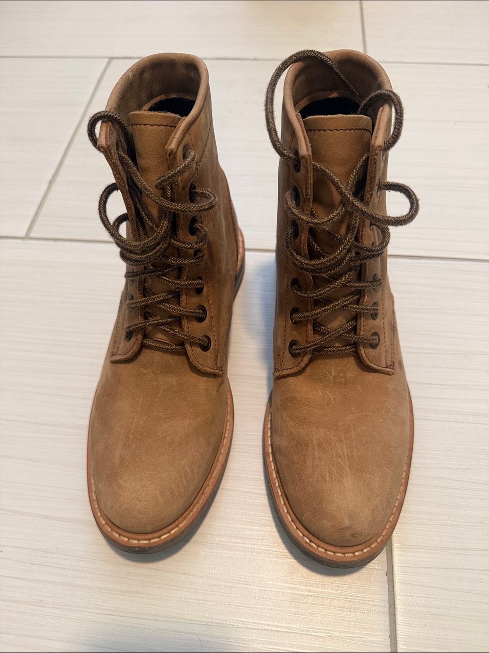 Nisolo Brown Lace-Up Leather Boots